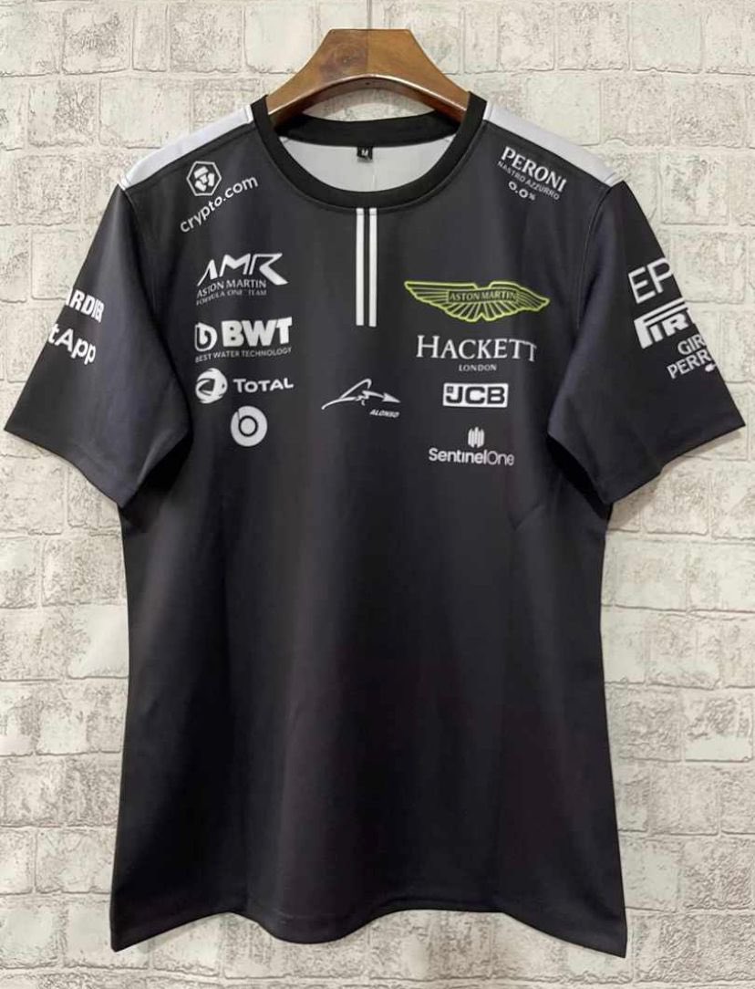 Aston Martin Aramco Cognizant F1 Alonso #14 Black T-Shirt 2023