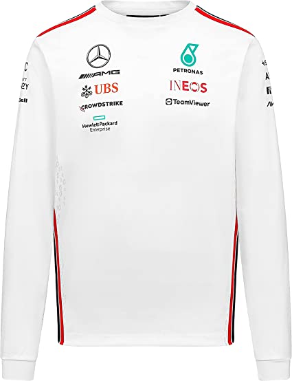 Mercedes AMG F1 Racing Team Long Sleeve T-Shirt - White 2023