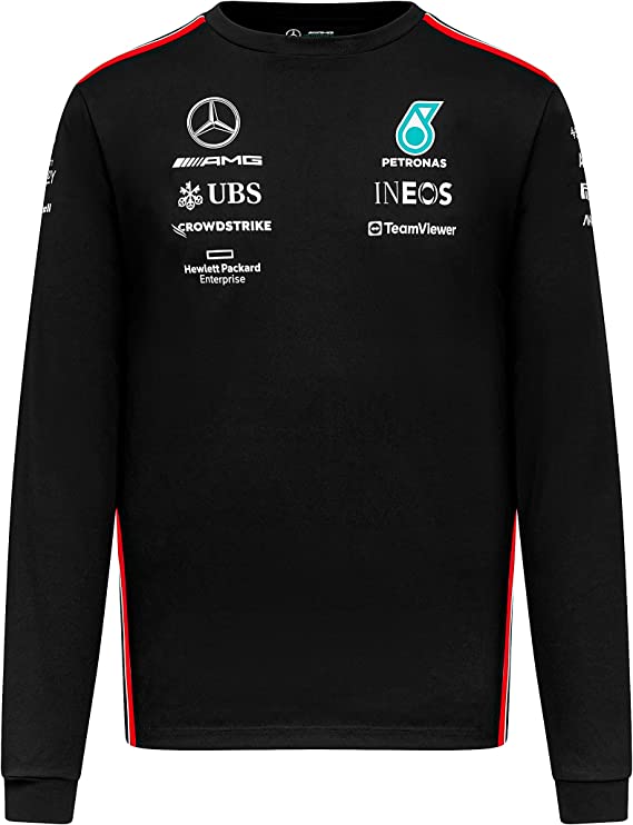 Mercedes AMG F1 Racing Team Long Sleeve T-Shirt - Black 2023