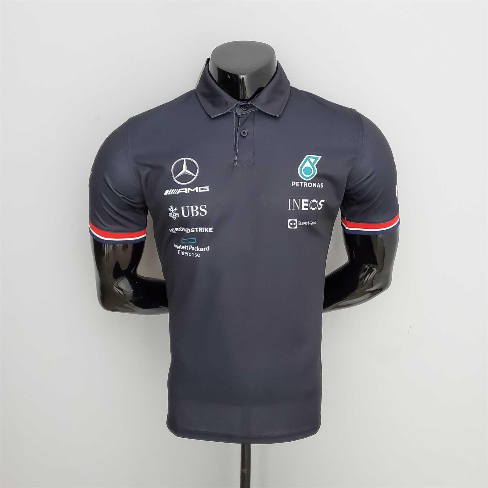 Mercedes AMG Petronas F1 Racing Team Polo - Black 2022