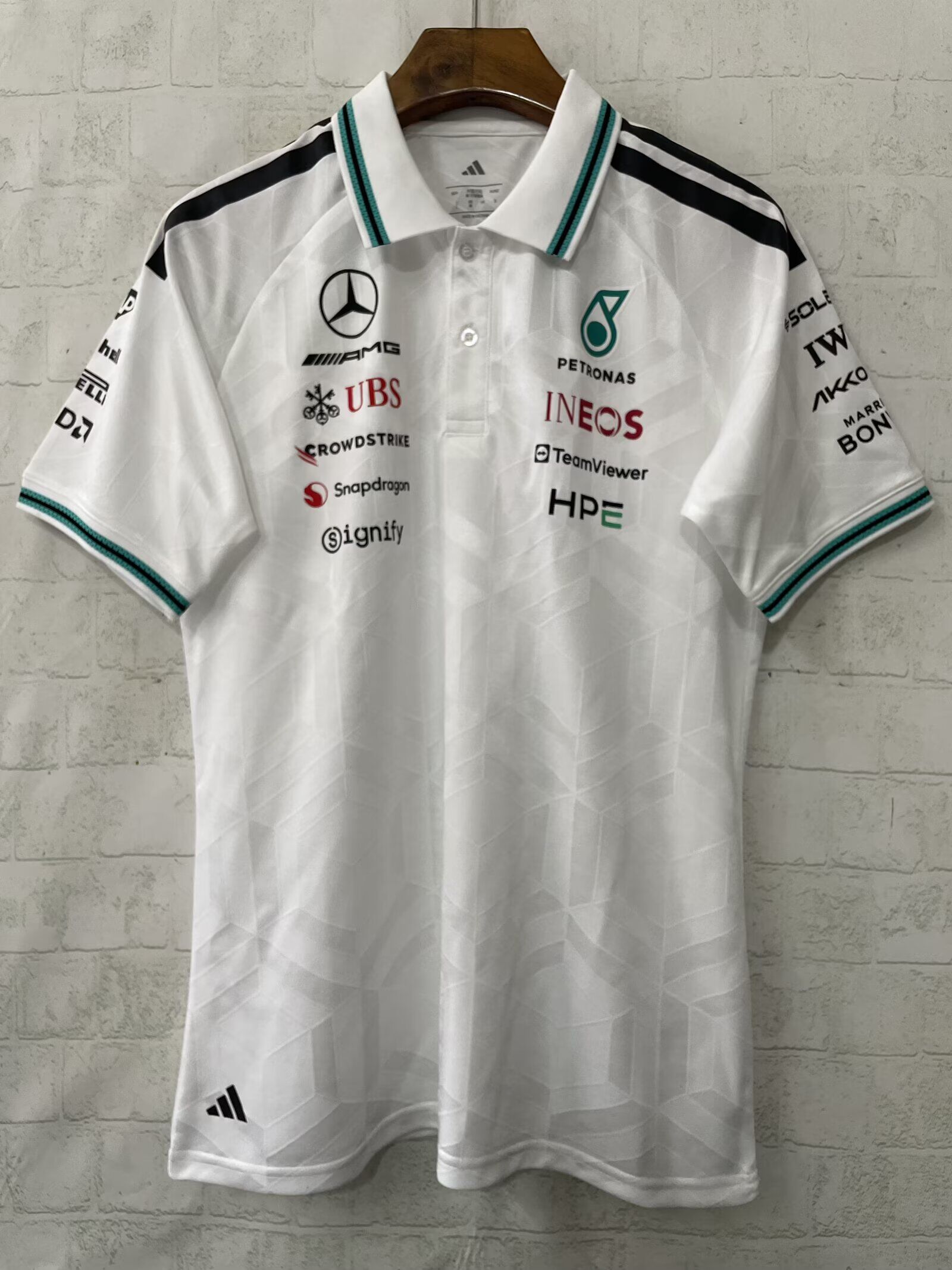 Mercedes AMG Petronas F1 Racing Team White/Green Polo - 2026