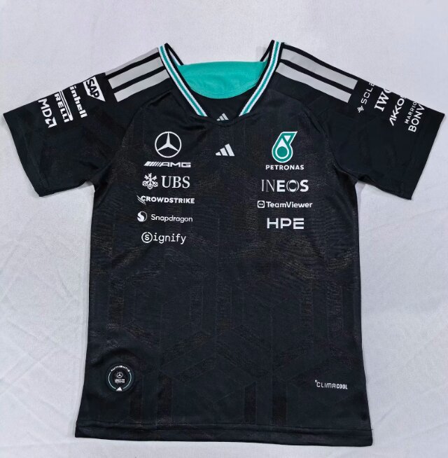 Kids-Mercedes AMG Petronas F1 Racing Team T-Shirt - Black 2026
